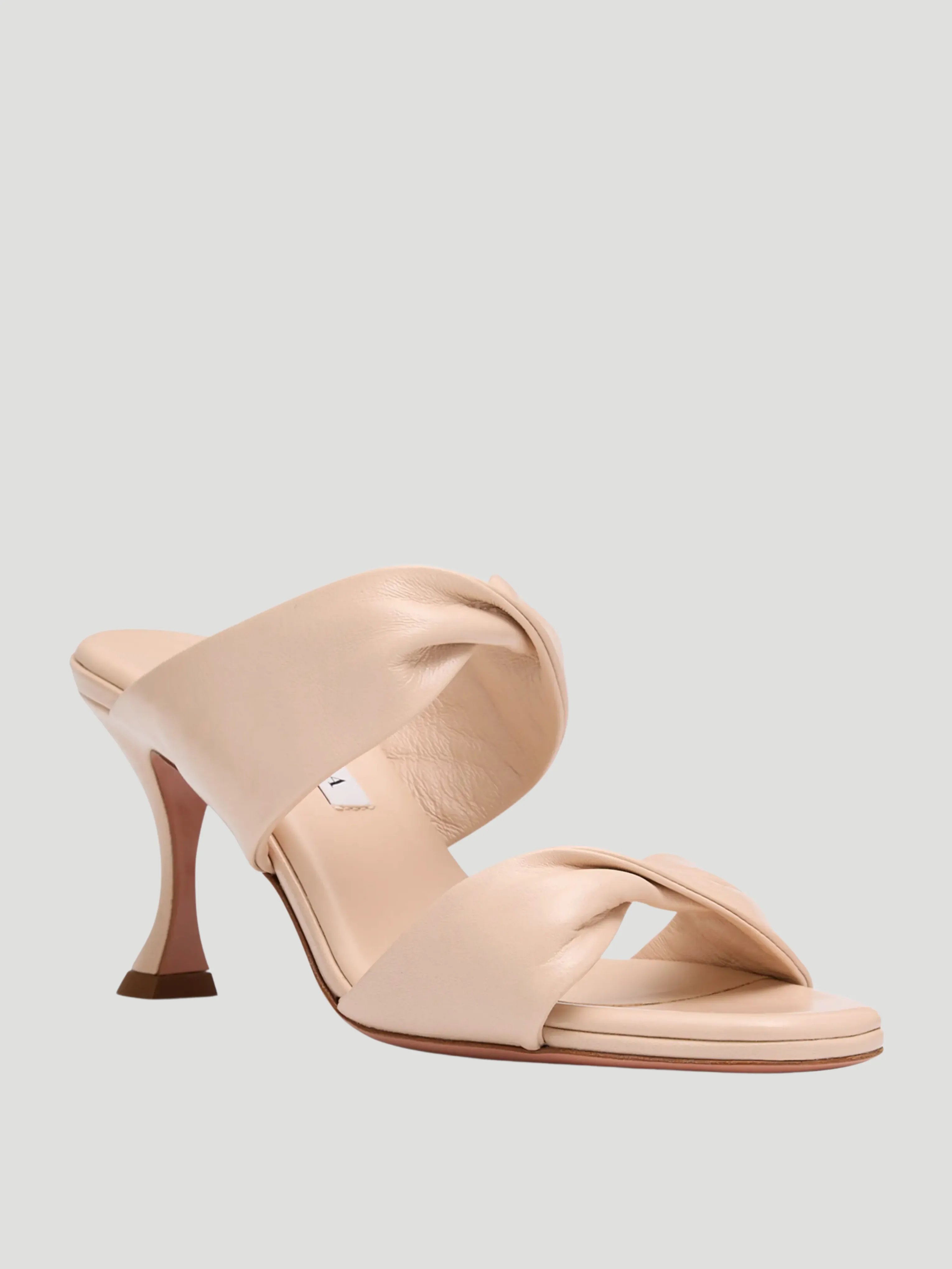 75mm Nude Leather Twist Sandal