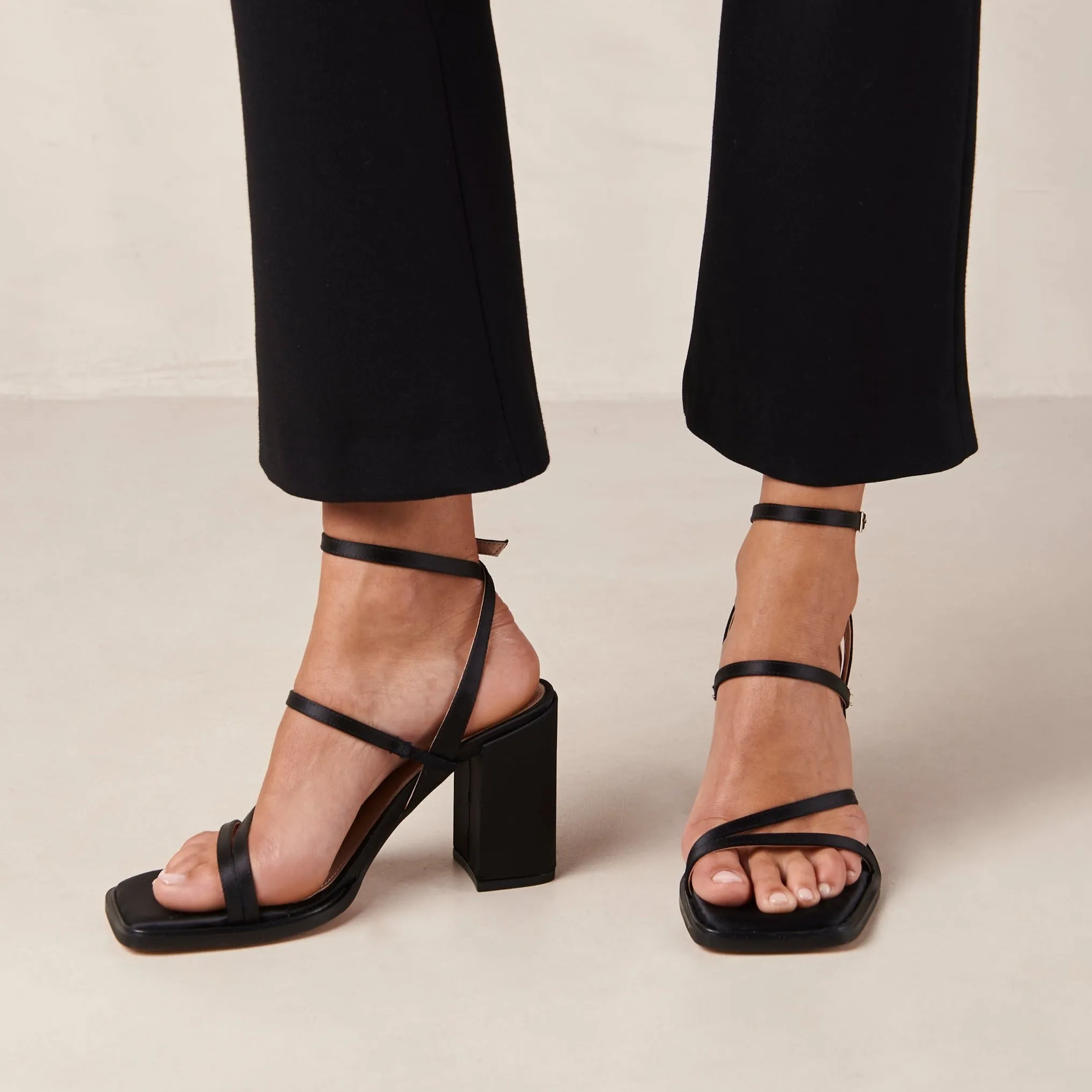 Alexa Silky Black Sandals