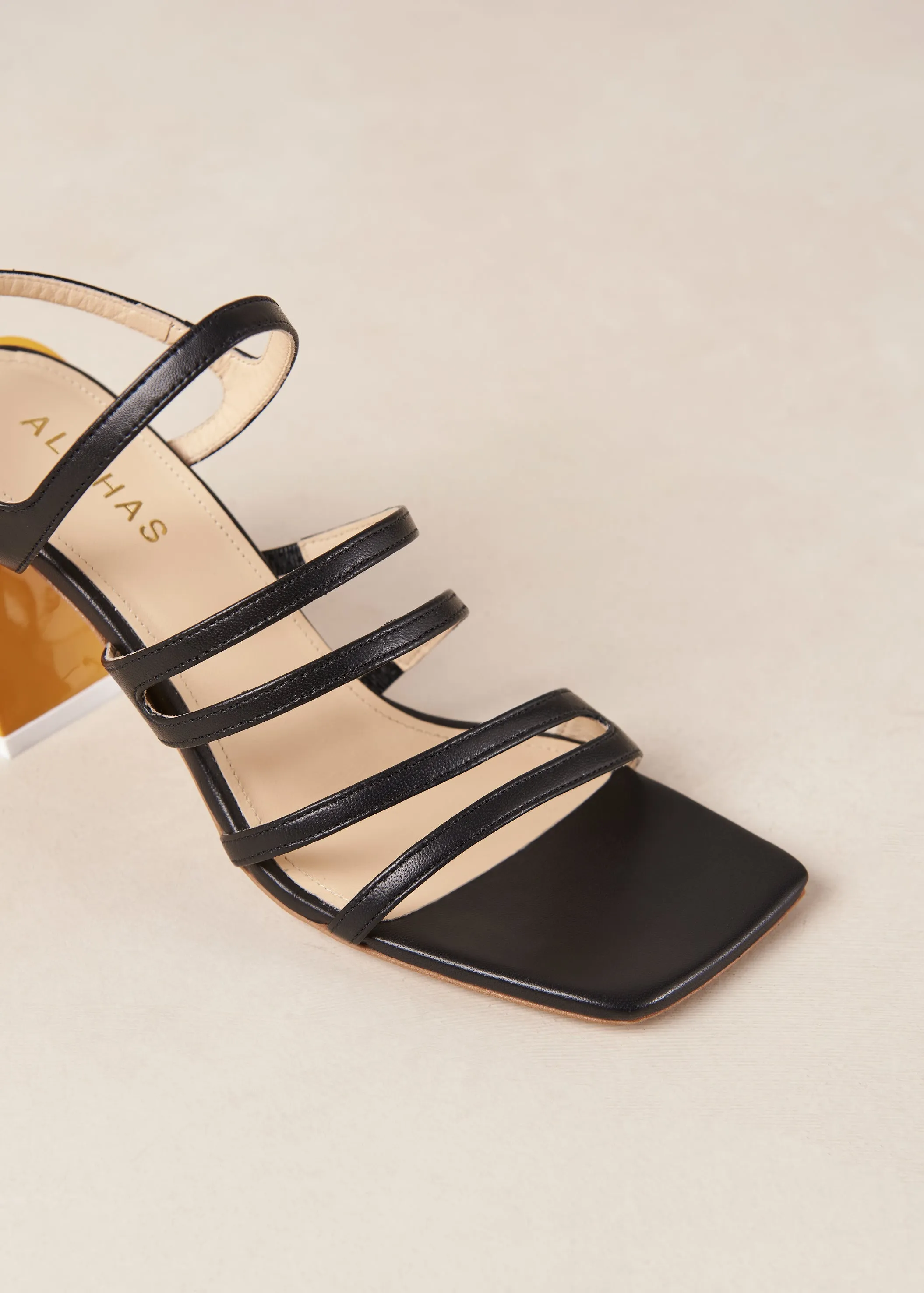 Aubrey Black Leather Sandals