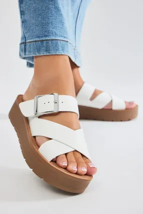 Before We Begin Platform Sandals - White