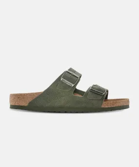 Birkenstock Arizona Synthetic Soft Suede Thyme Vegan Sandals