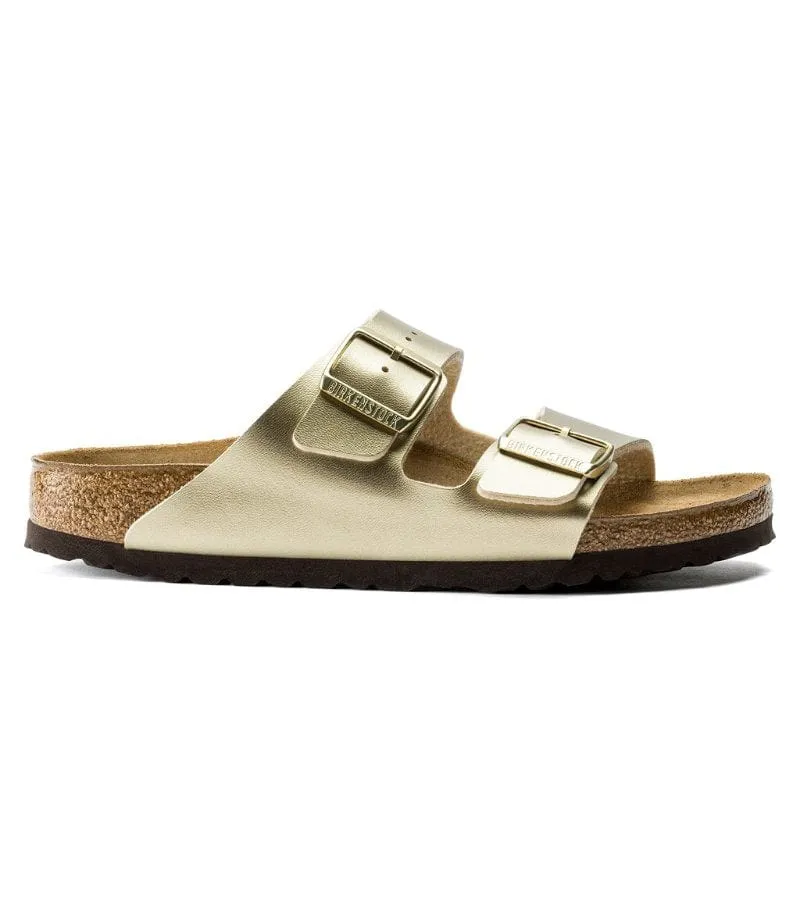 Birkenstock Womens Arizona Soft Footbed Gold Slip On Sandal - 1016111