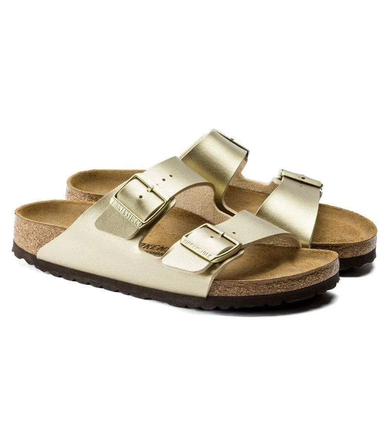 Birkenstock Womens Arizona Soft Footbed Gold Slip On Sandal - 1016111