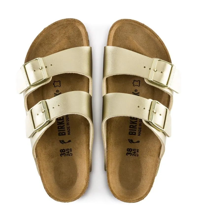 Birkenstock Womens Arizona Soft Footbed Gold Slip On Sandal - 1016111