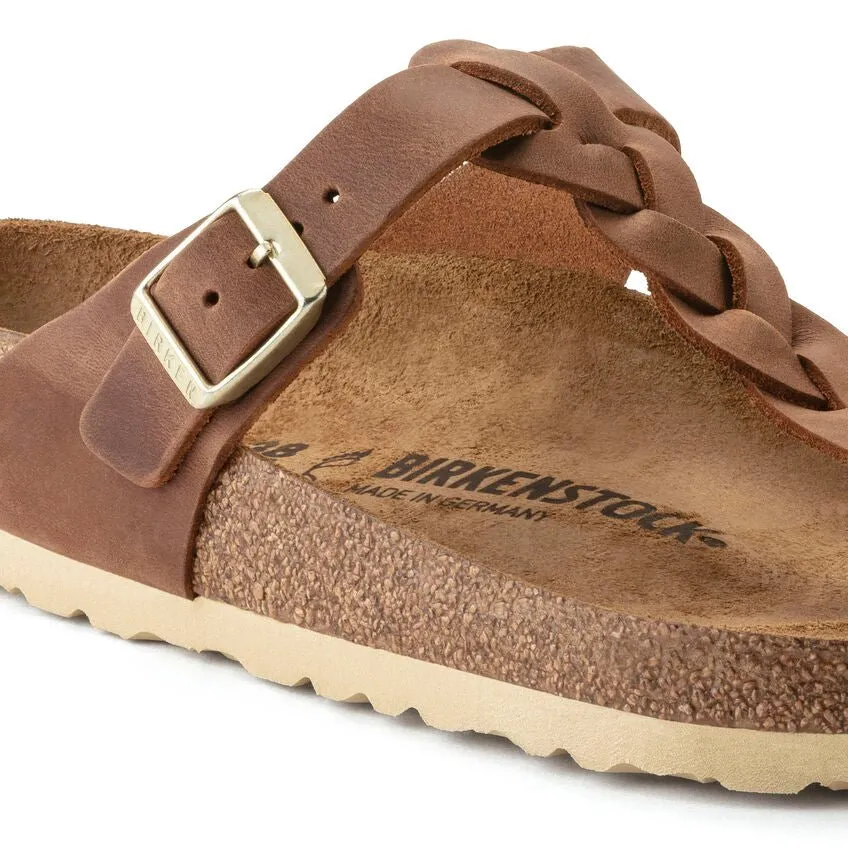 Birkenstock Women's Gizeh Braid - Cognac Oiled Leather