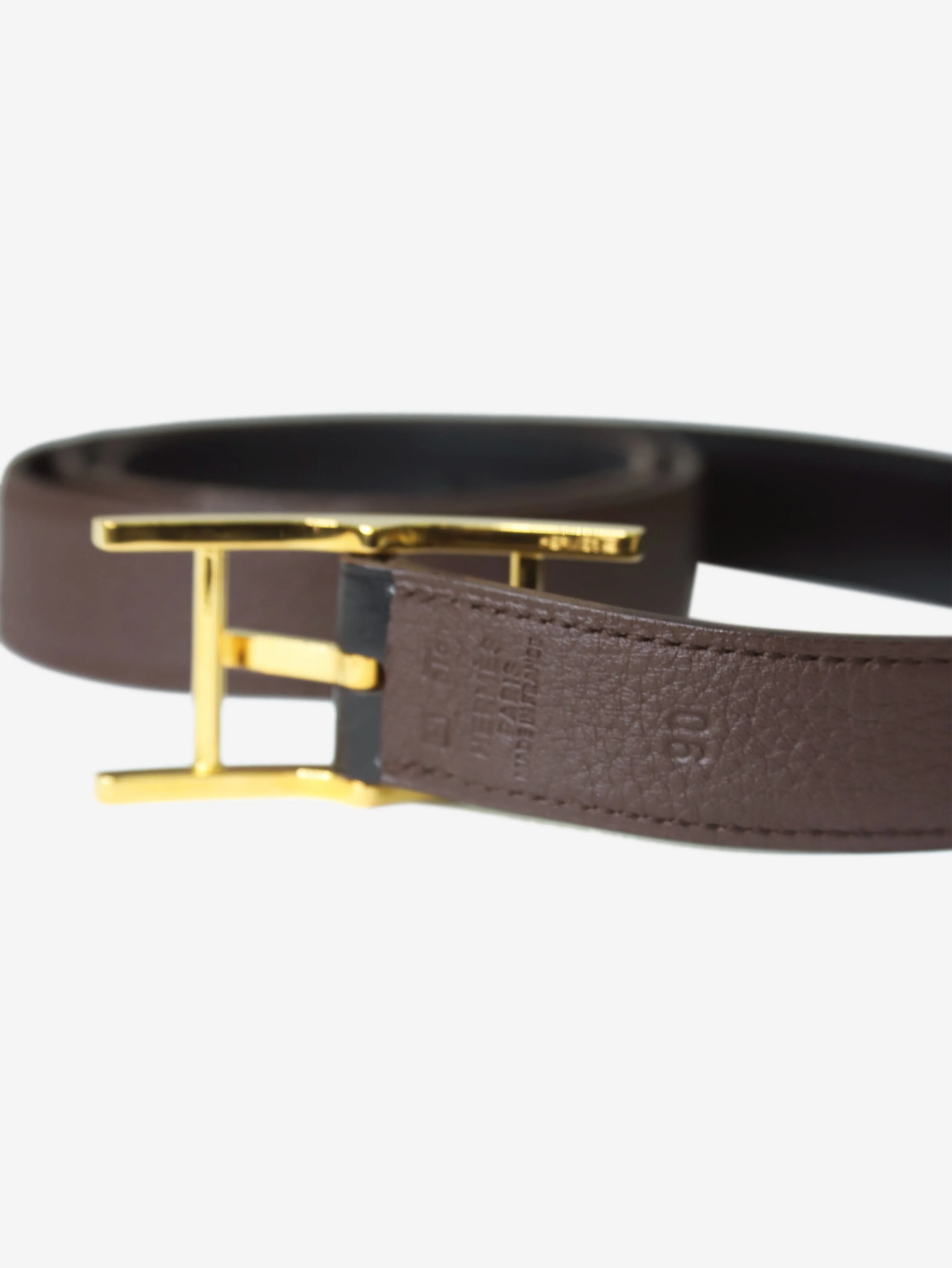 Brown H buckle belt