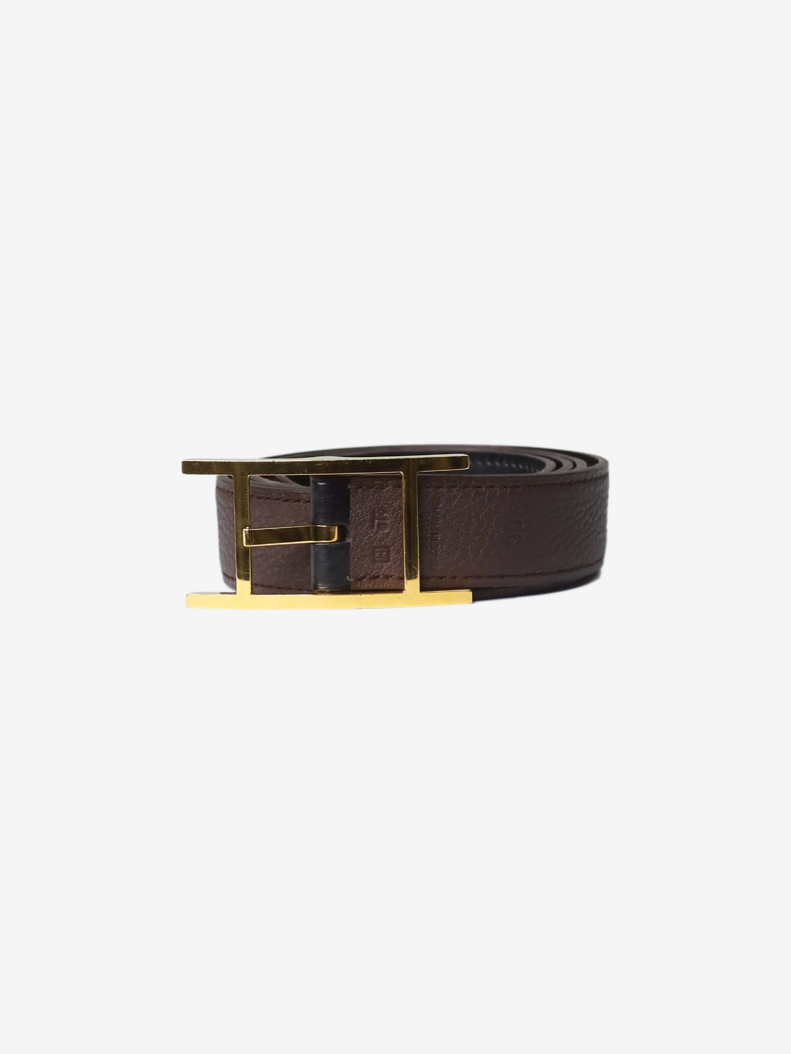 Brown H buckle belt