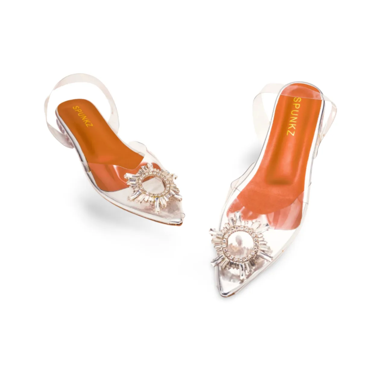 Cinderella Flat Heels Crystal Transparent Sandals for Women