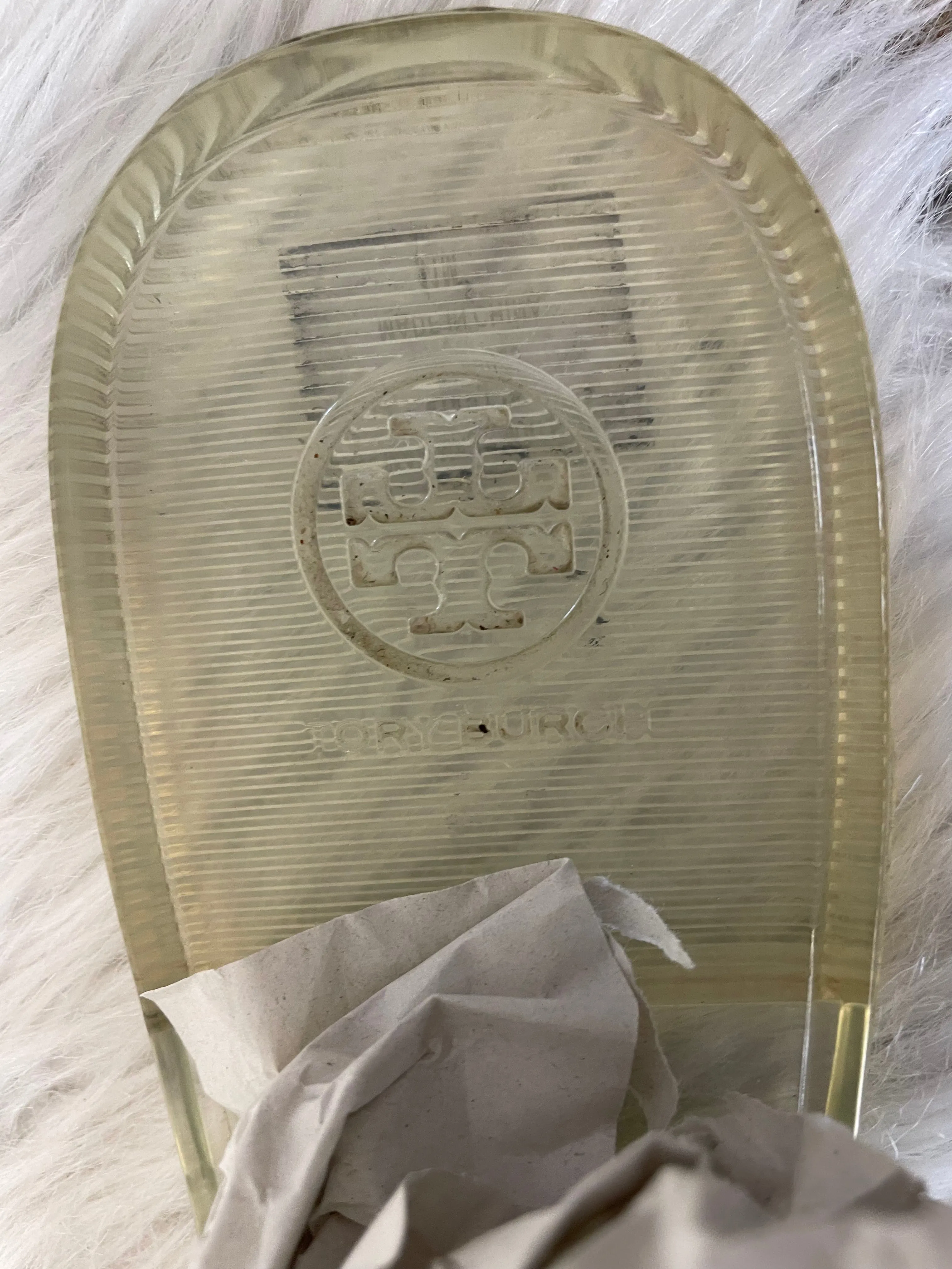 Clear Sandals Designer Tory Burch, Size 11