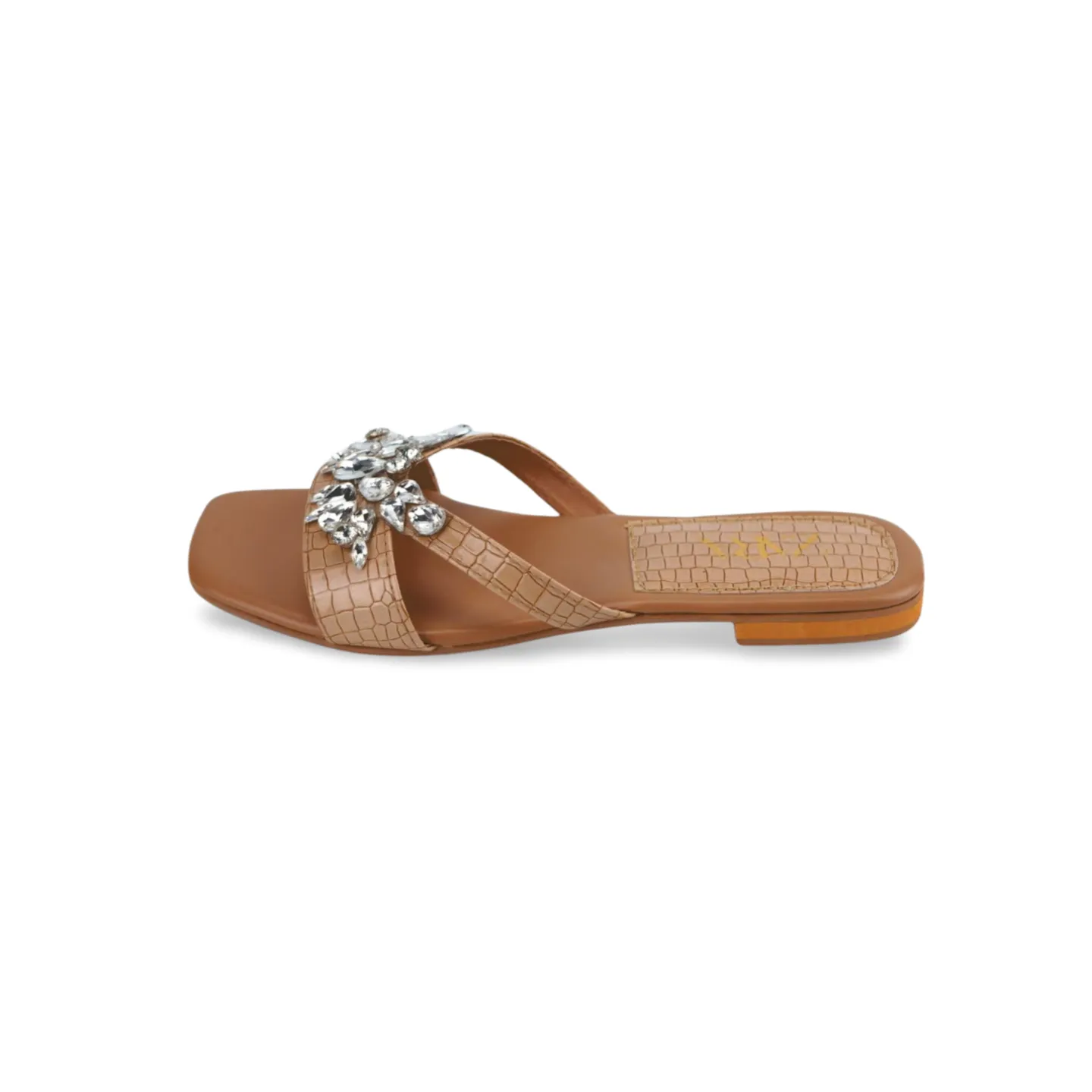 Diamond Strappy Flat Sandals for Ladies -1007