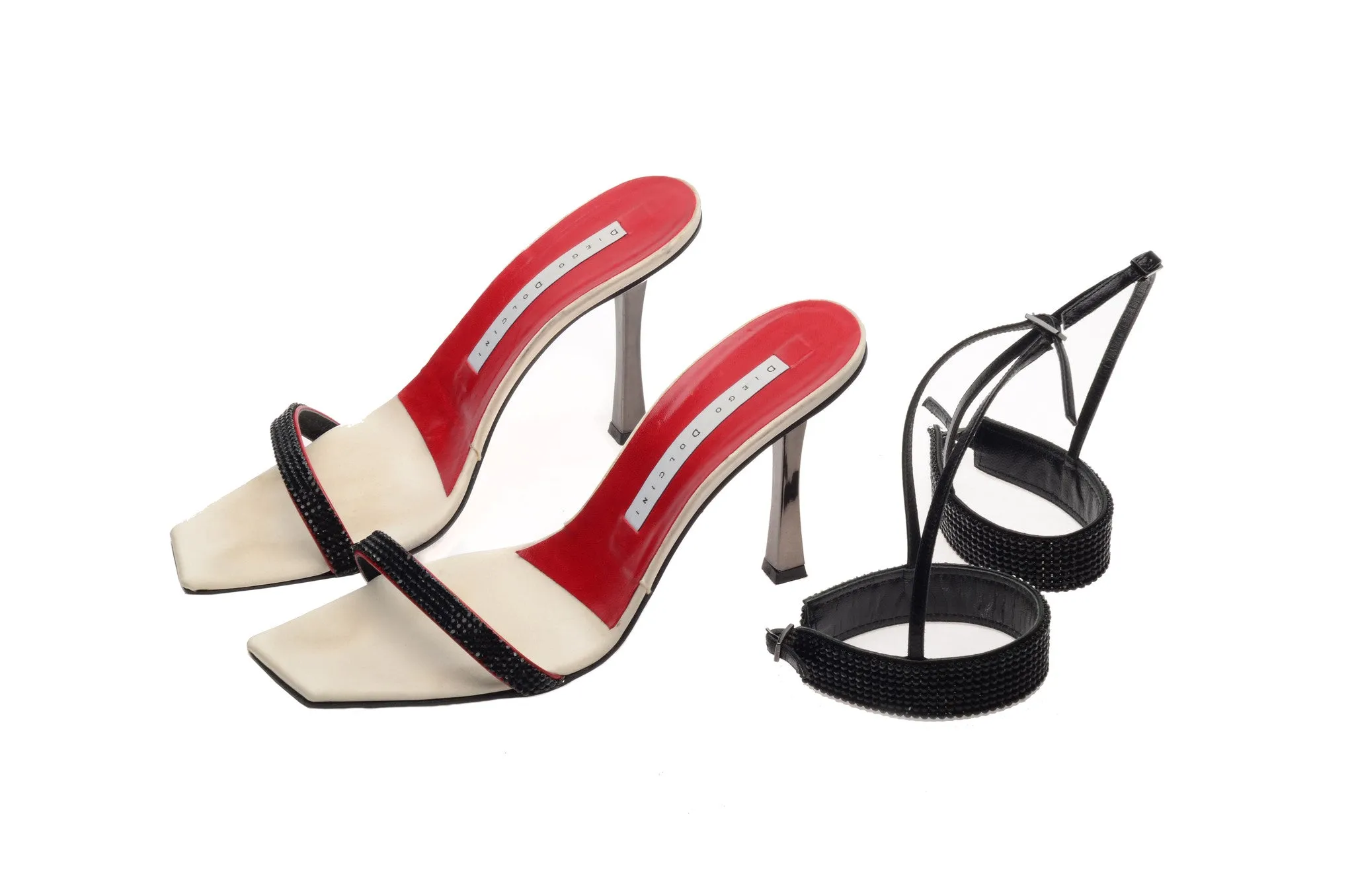 Diego Dolcini - Tan Sandals with Black Ankle Attachments - IT 38 1/2