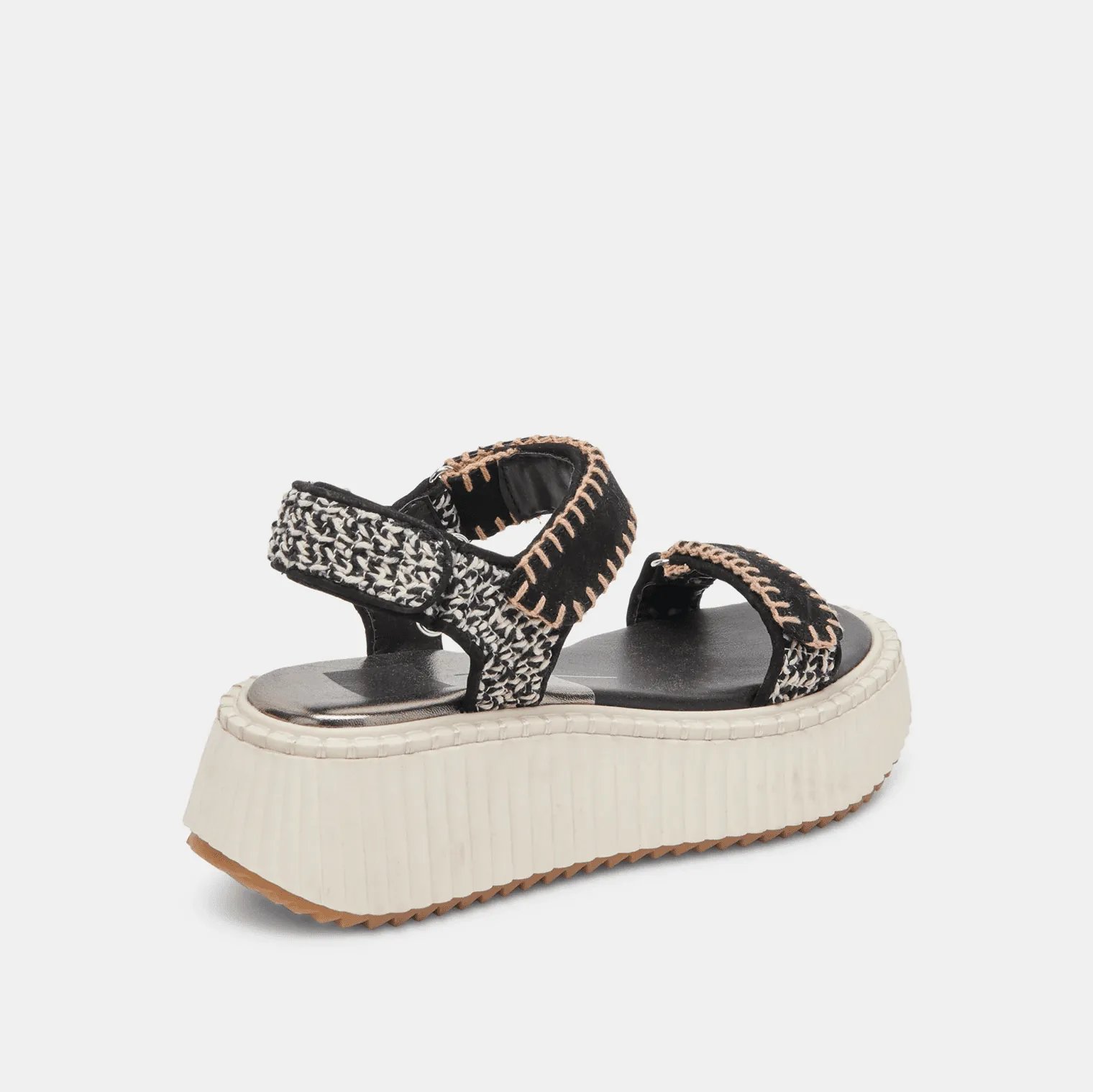 Dolce Vita Debra Sandals in Black White Nubuck