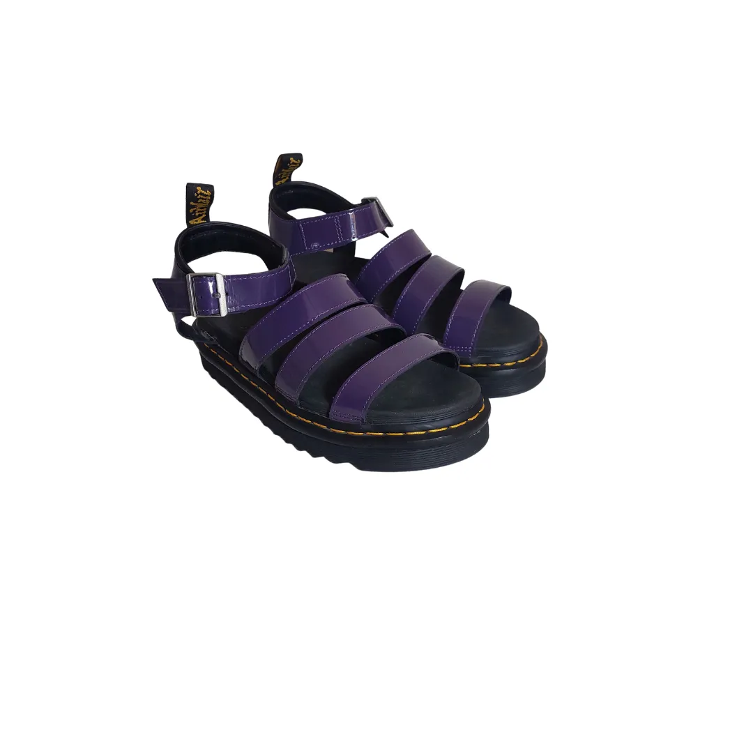 Dr. Martens Blaire Purple Patent Leather Platform Strap Sandals | Like new |