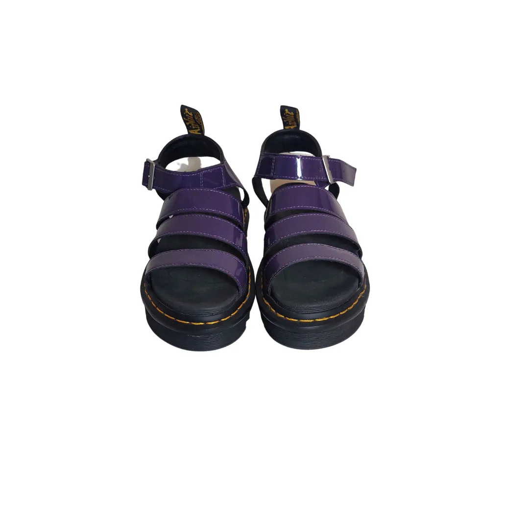 Dr. Martens Blaire Purple Patent Leather Platform Strap Sandals | Like new |