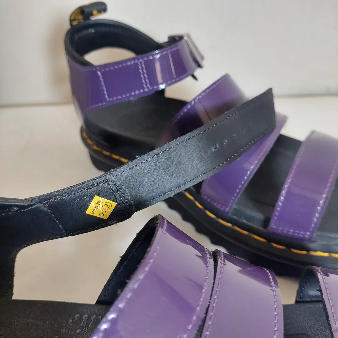 Dr. Martens Blaire Purple Patent Leather Platform Strap Sandals | Like new |