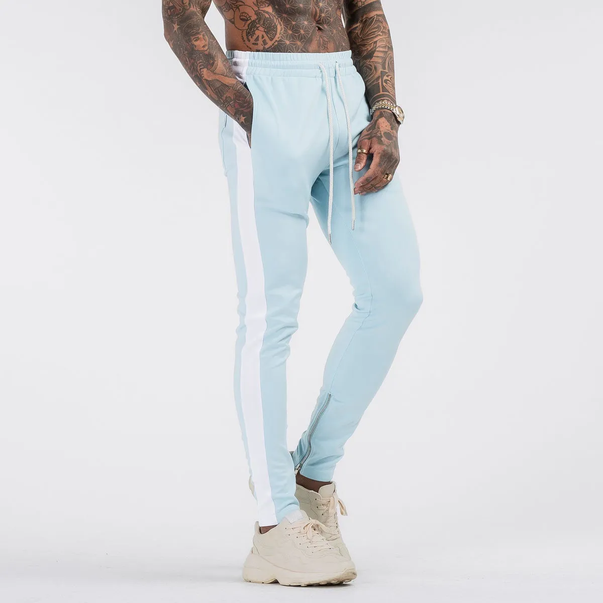 Fashion casual sports color block trousers
