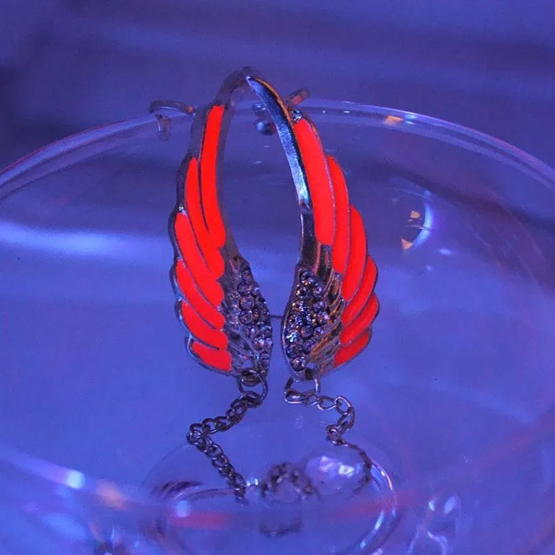 Radiant Glow-in-the-Dark Hermes Wings Ear Cuffs - Stylish and Unique Accessories