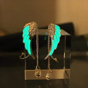 Radiant Glow-in-the-Dark Hermes Wings Ear Cuffs - Stylish and Unique Accessories