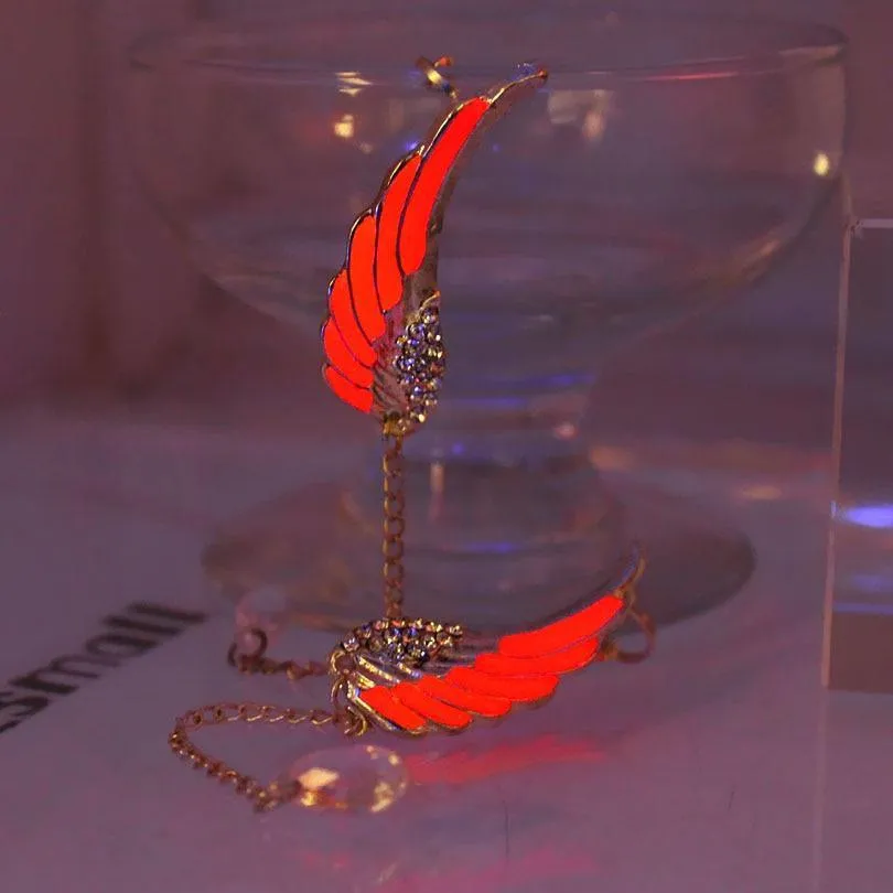 Radiant Glow-in-the-Dark Hermes Wings Ear Cuffs - Stylish and Unique Accessories