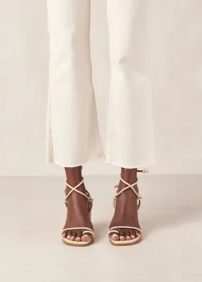 Grace Corn Cream Vegan Leather Sandals