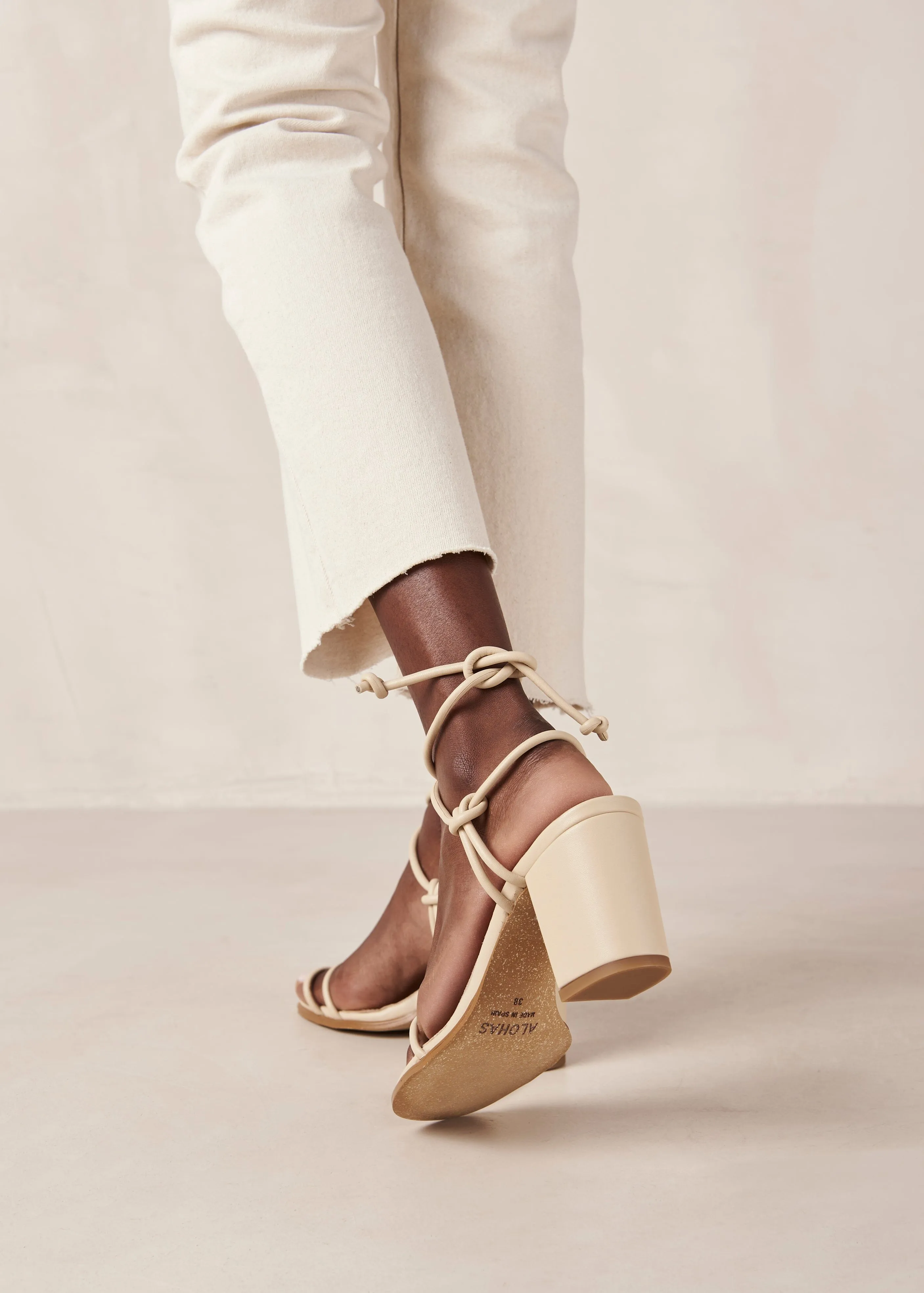 Grace Corn Cream Vegan Leather Sandals