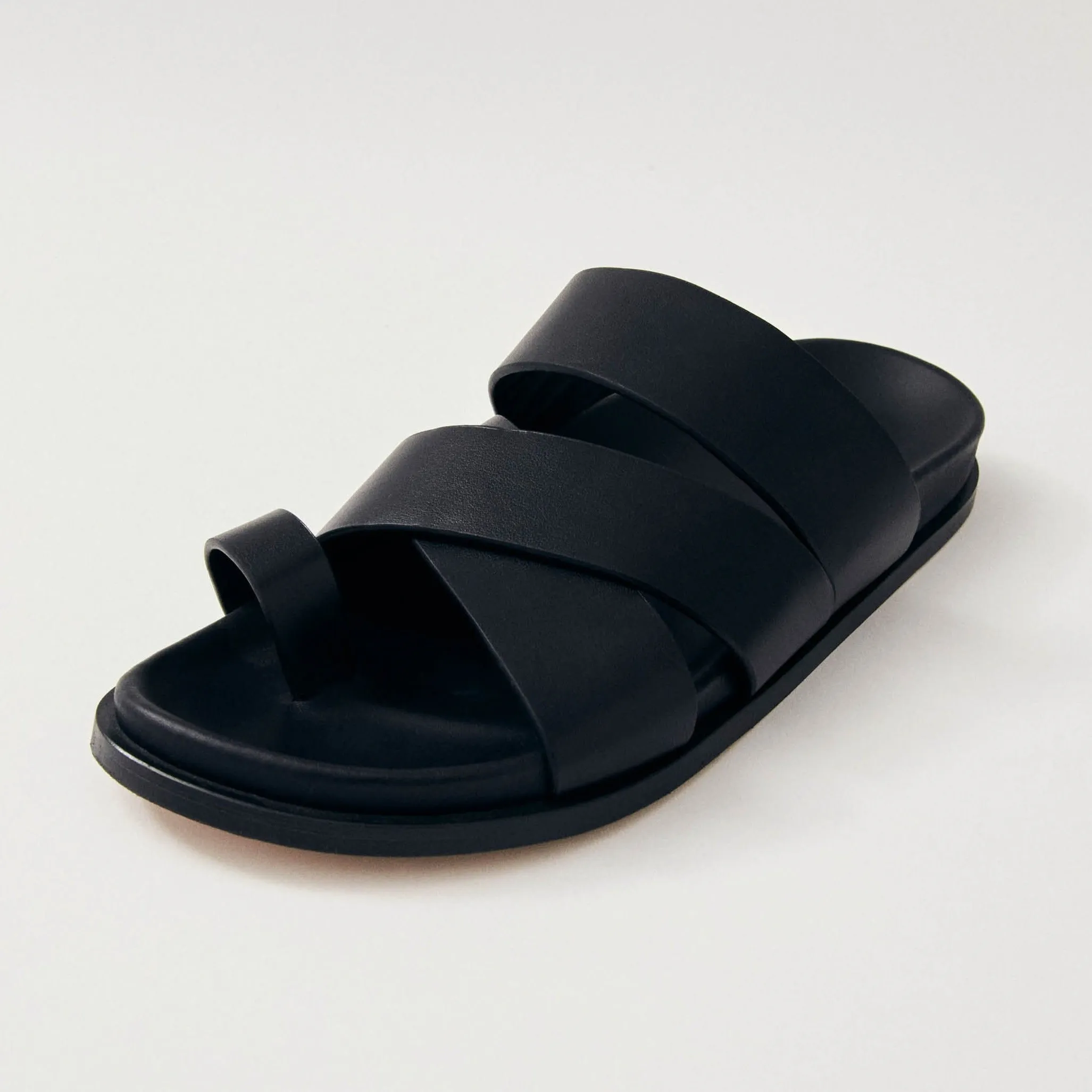 Harllow Black Leather Sandals