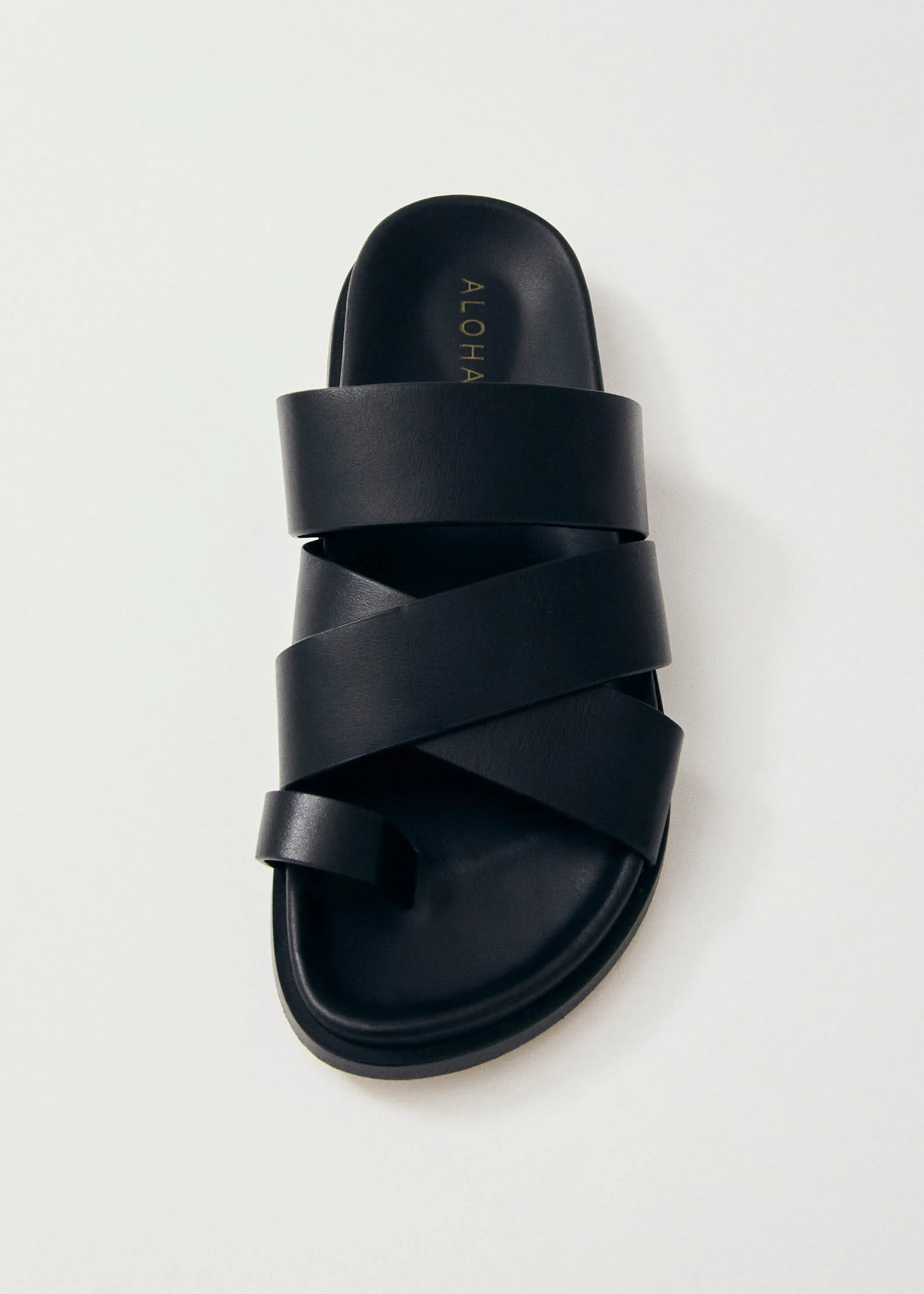 Harllow Black Leather Sandals