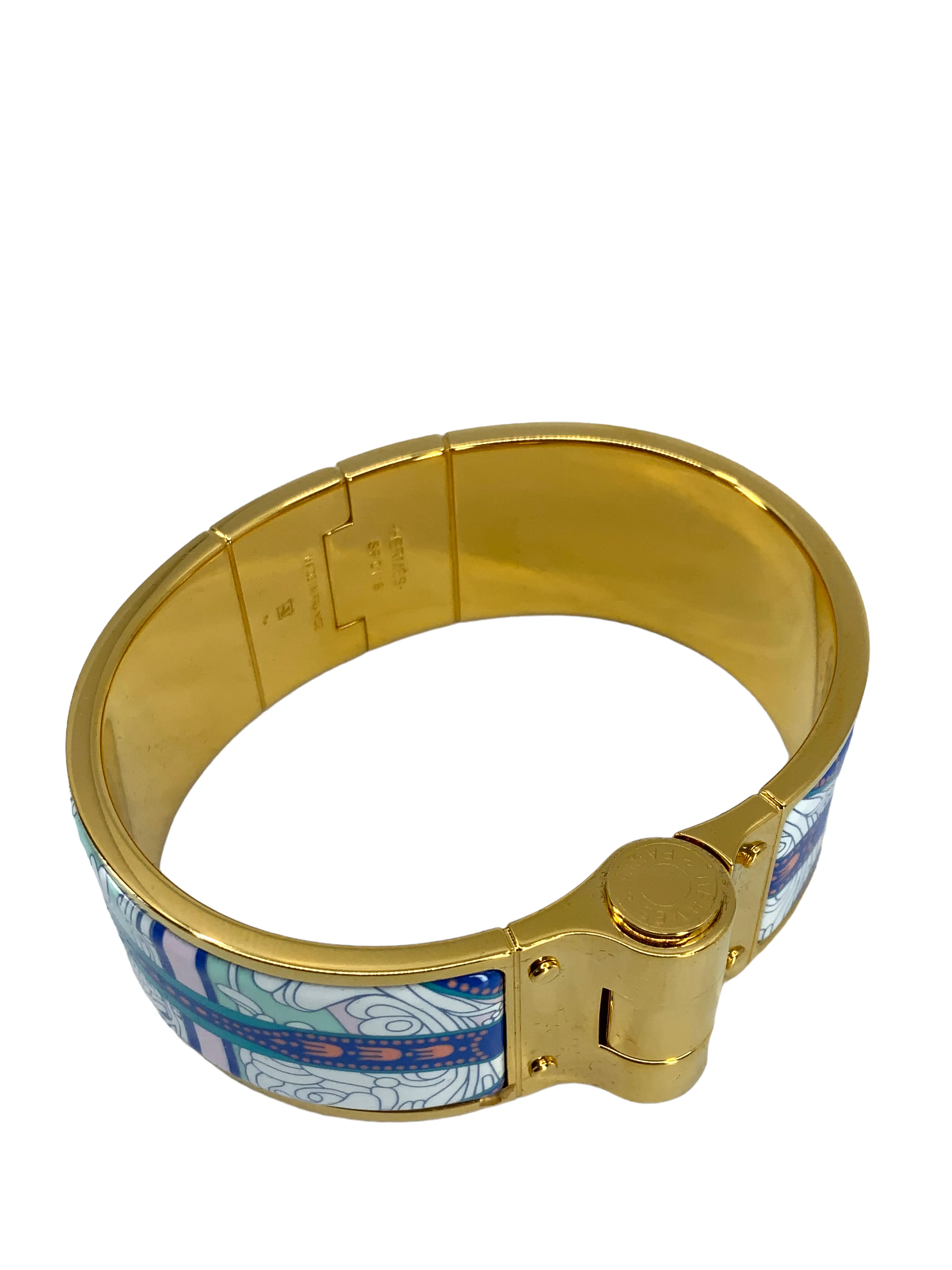 Hermes Enamel Wide Hinged Bracelet M