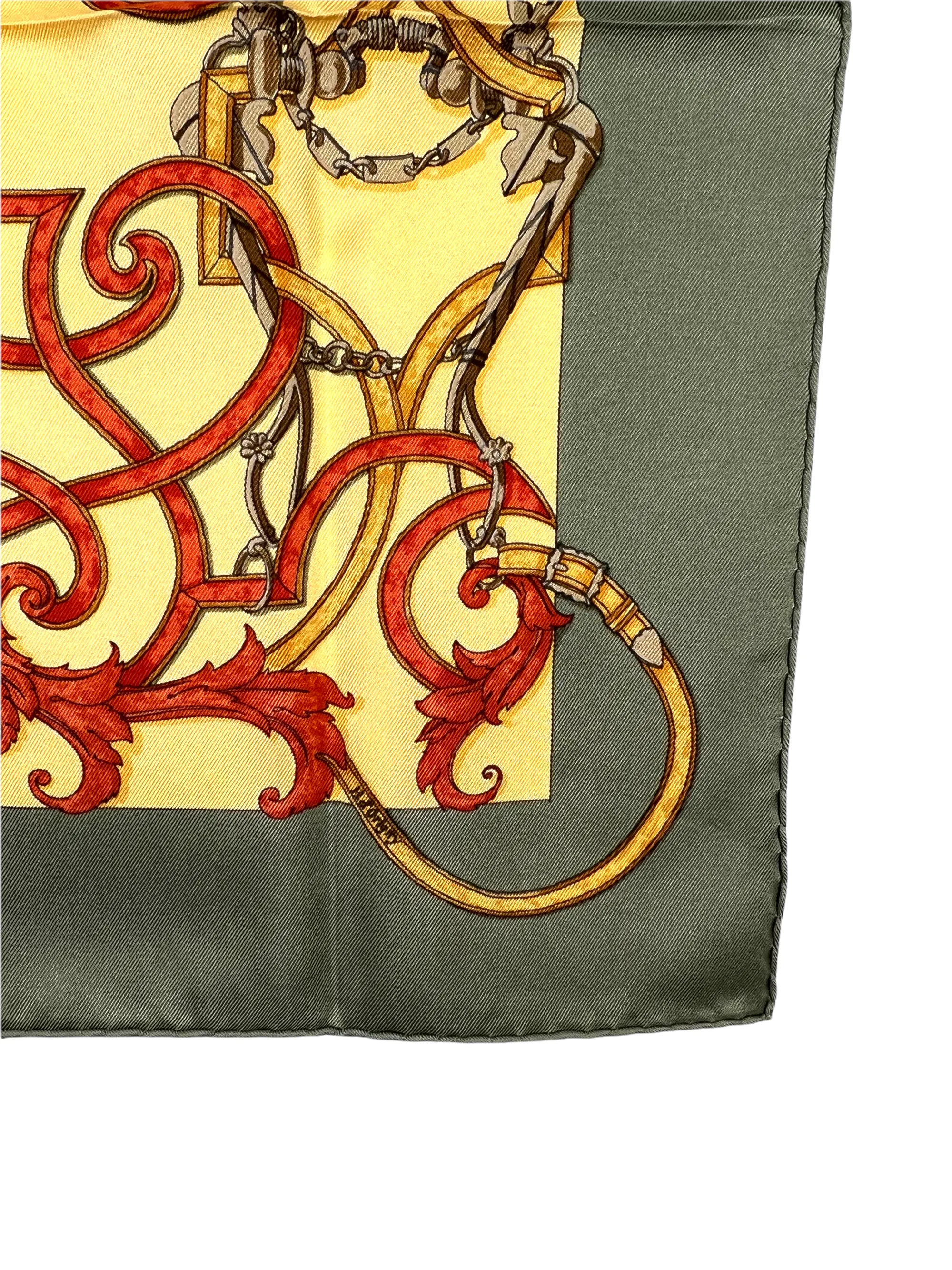 Hermes L'Instruction Du Roy Silk Pocket Square Scarf