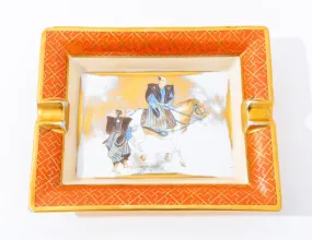 Hermes Porcelain Ashtray with Japanese Scene