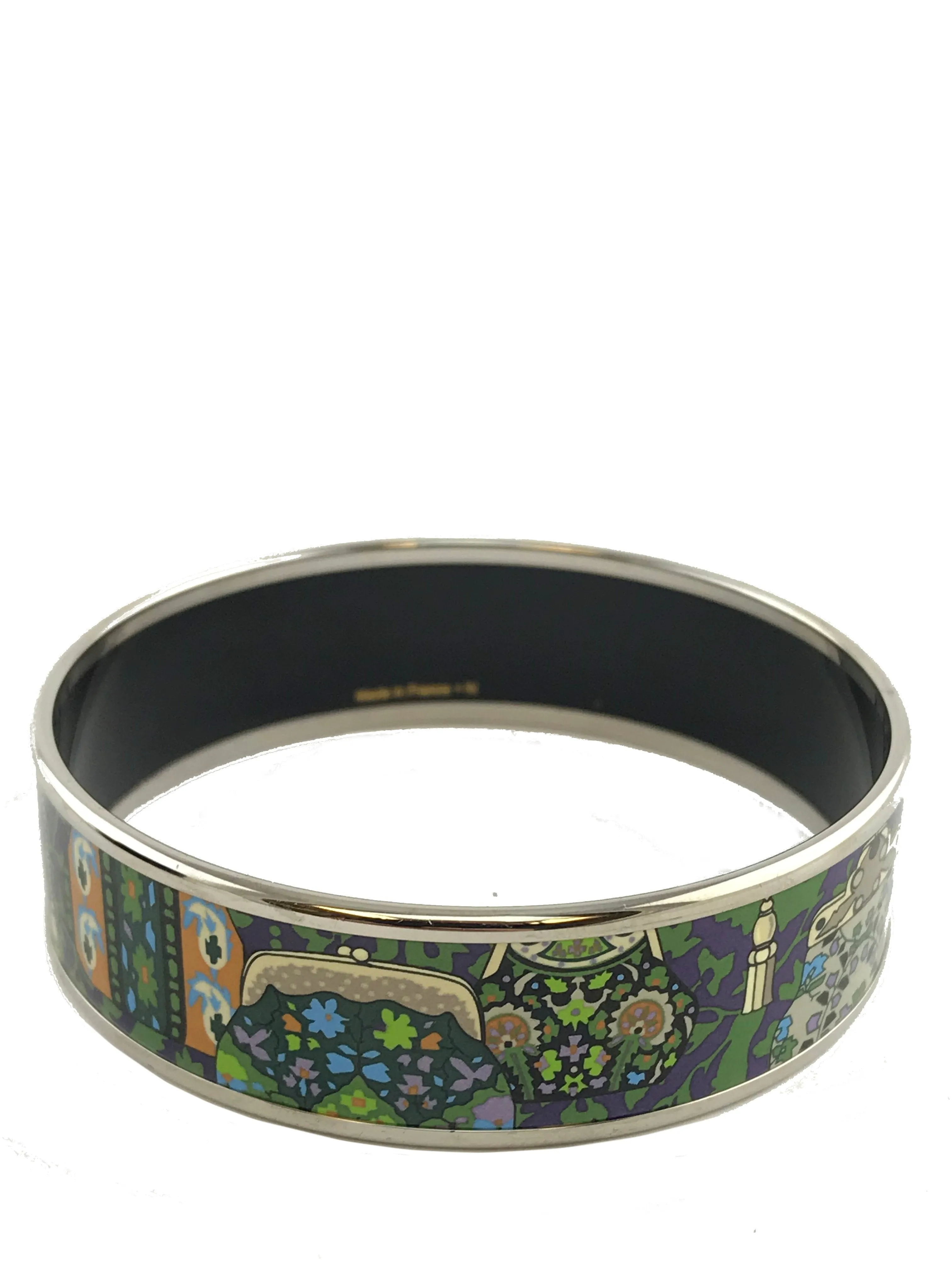 Hermes Printed Enamel Cachemire de Tamara Wide Bracelet 65