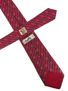 HERMES Printed Silk Classic Men's Neck Tie