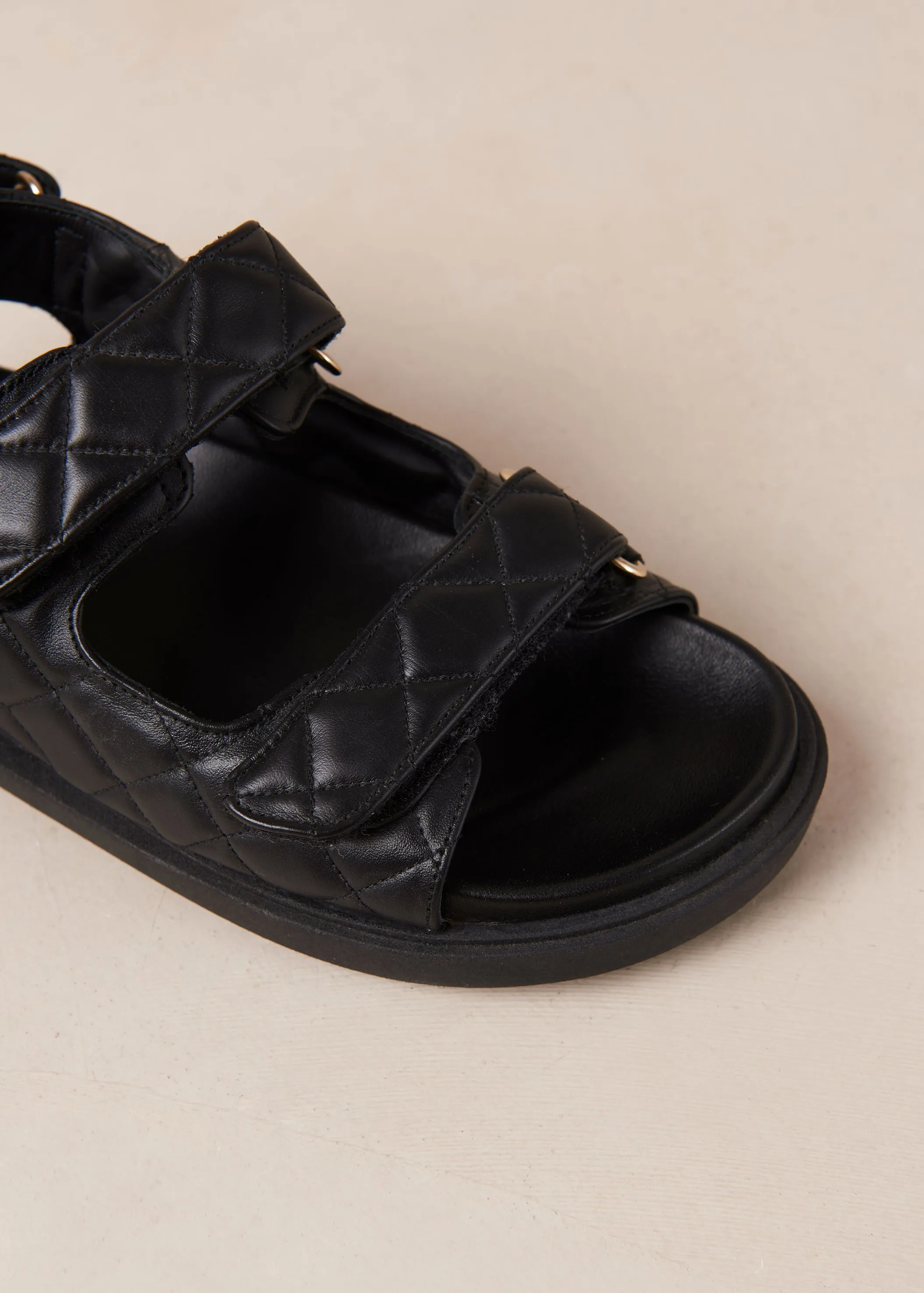 Hook-Loop Black Sandal