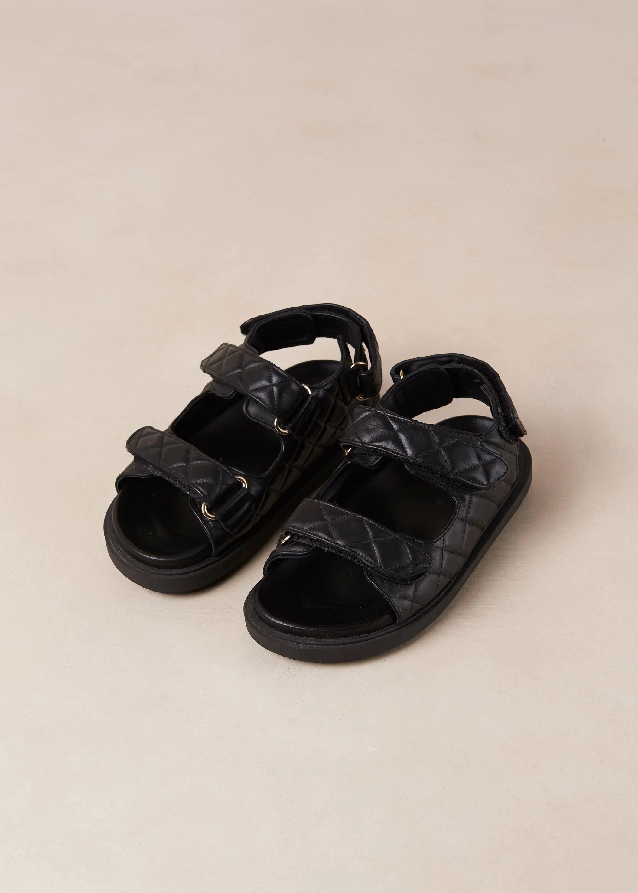 Hook-Loop Black Sandal