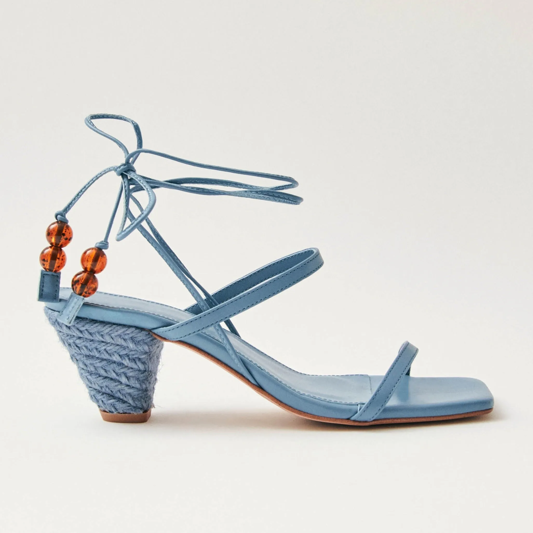 Imani Blue Leather Sandals