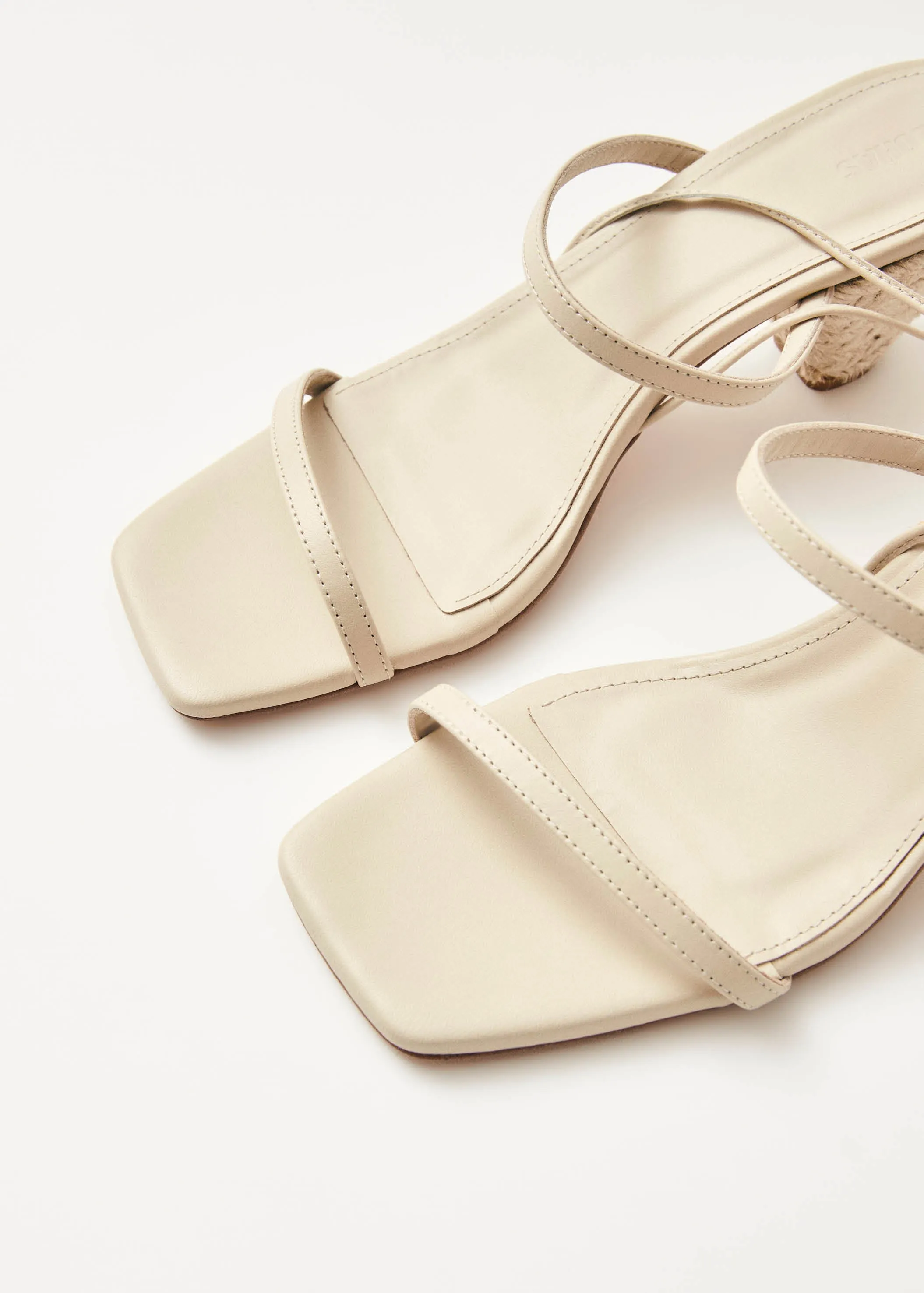 Imani Cream Leather Sandals