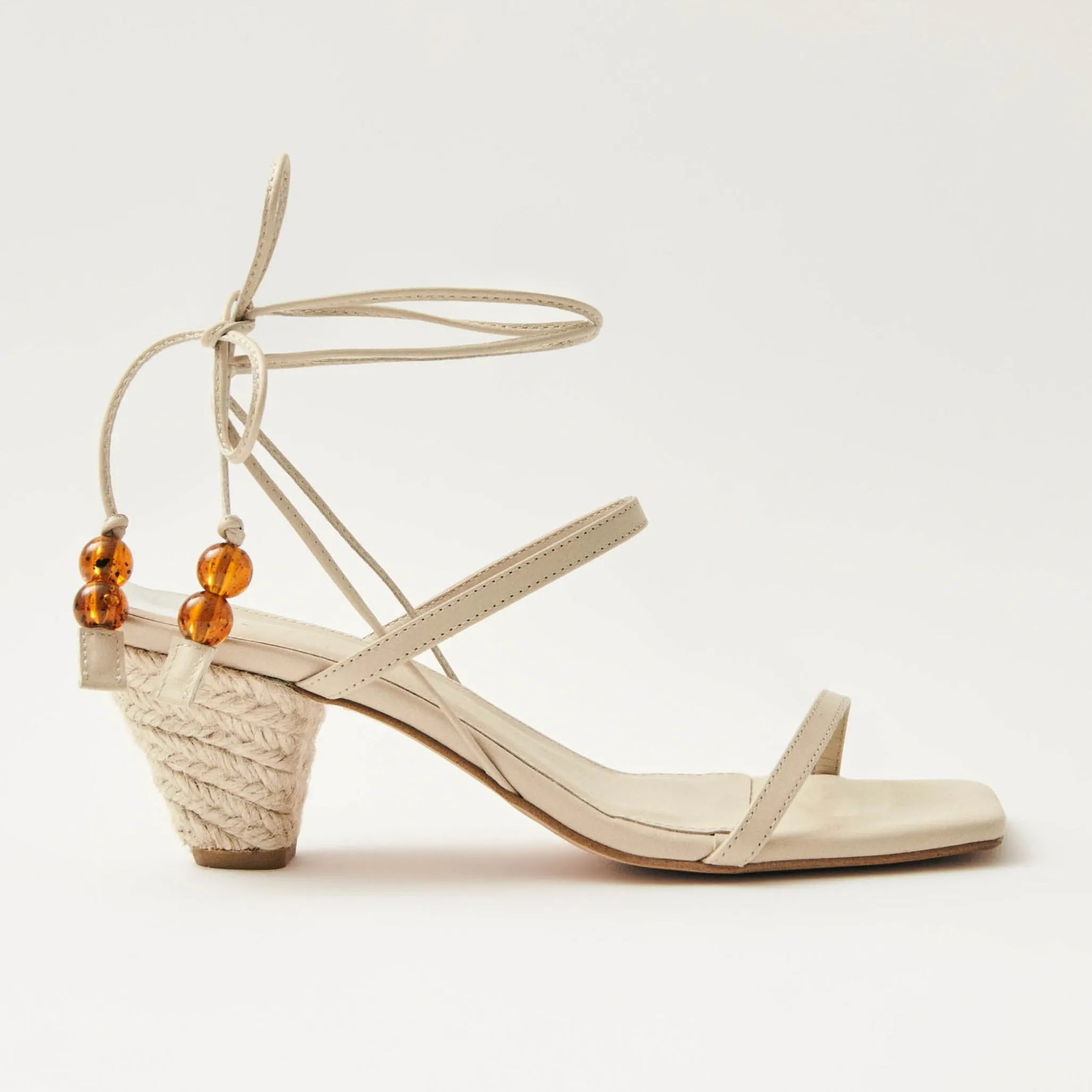 Imani Cream Leather Sandals