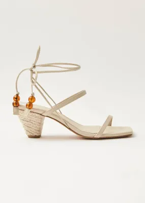 Imani Cream Leather Sandals