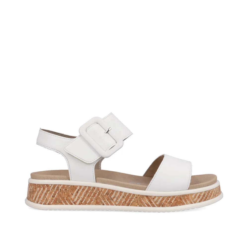 Ladies Evolution By Rieker Sandals White Chunky Platform W0800-80 sale