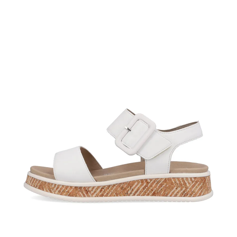 Ladies Evolution By Rieker Sandals White Chunky Platform W0800-80 sale