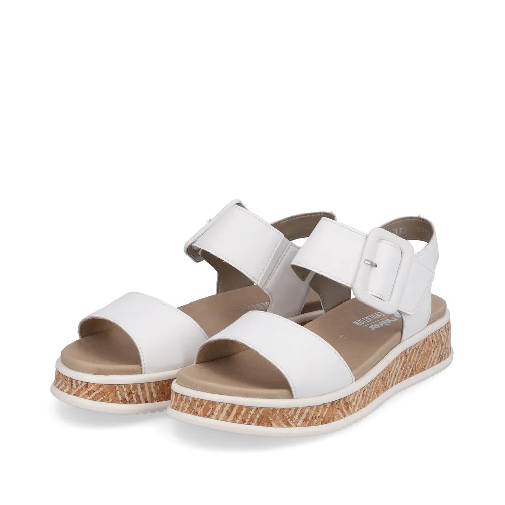 Ladies Evolution By Rieker Sandals White Chunky Platform W0800-80 sale