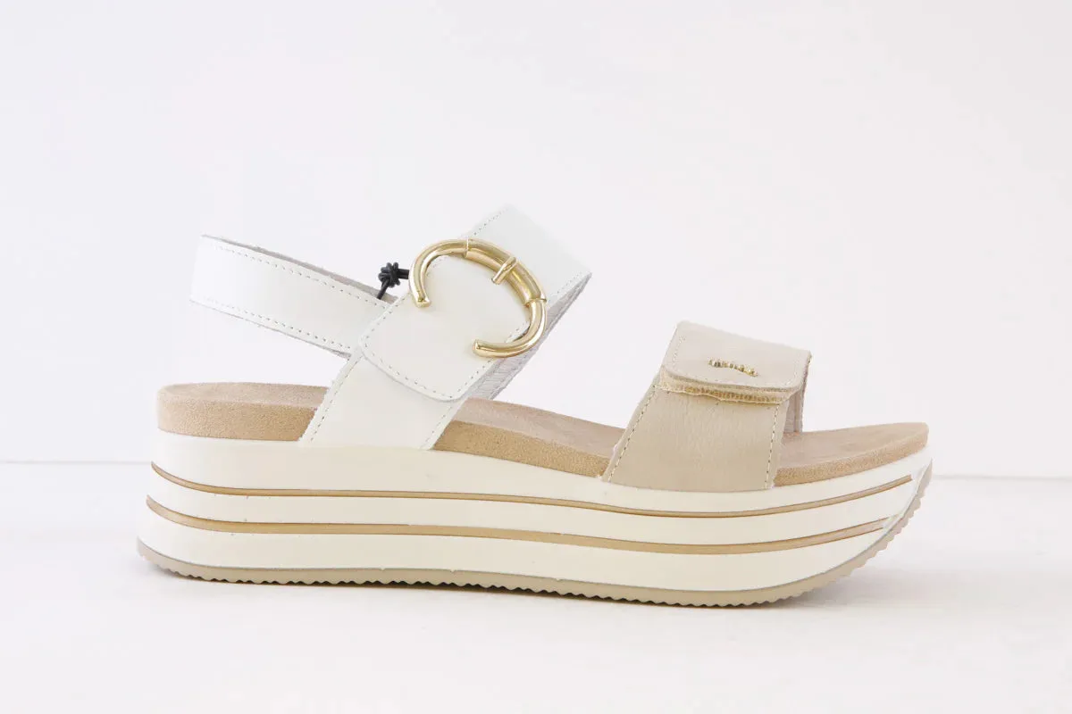 Ladies IGI & Co Sandals White/Cream Chunky Platform 5679166