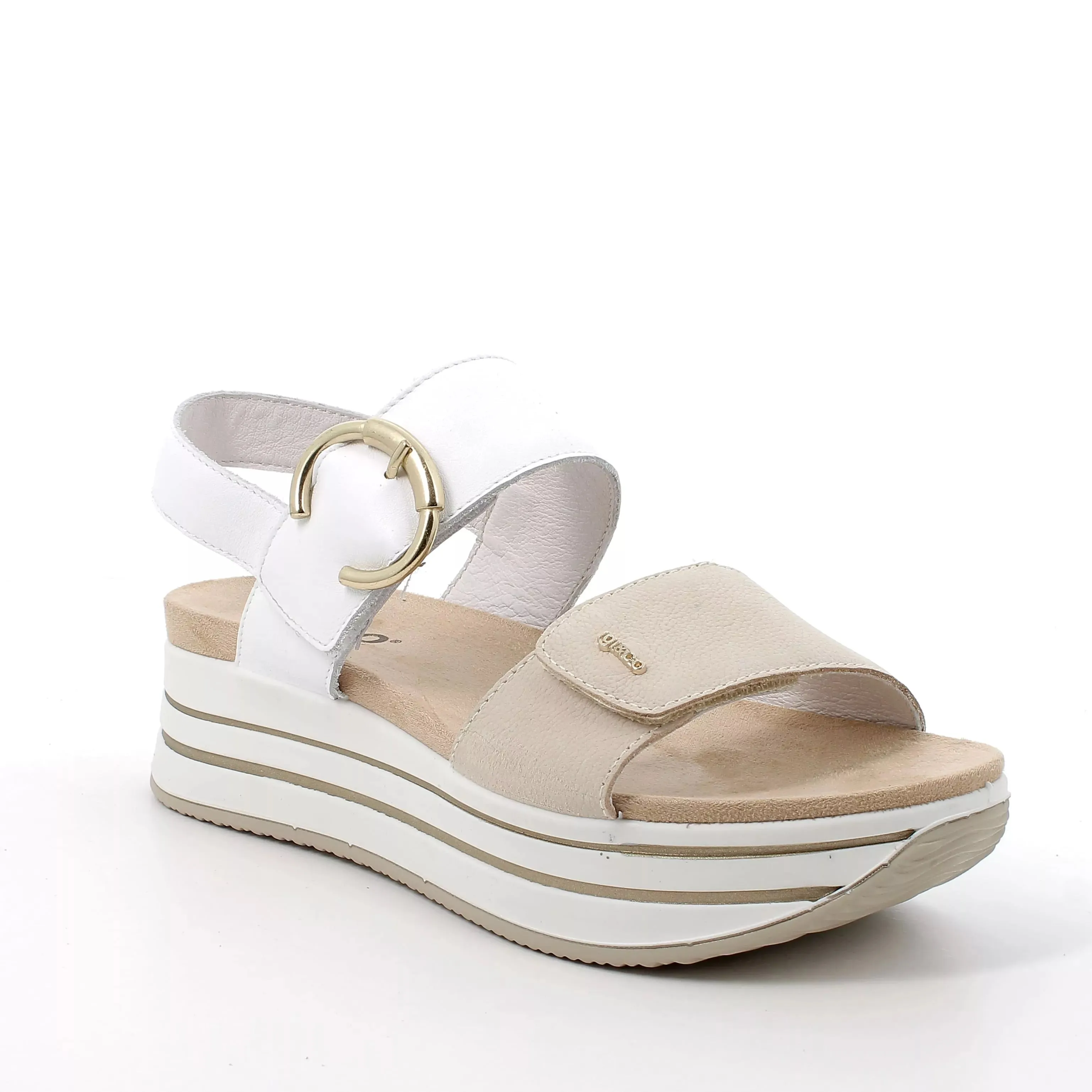 Ladies IGI & Co Sandals White/Cream Chunky Platform 5679166