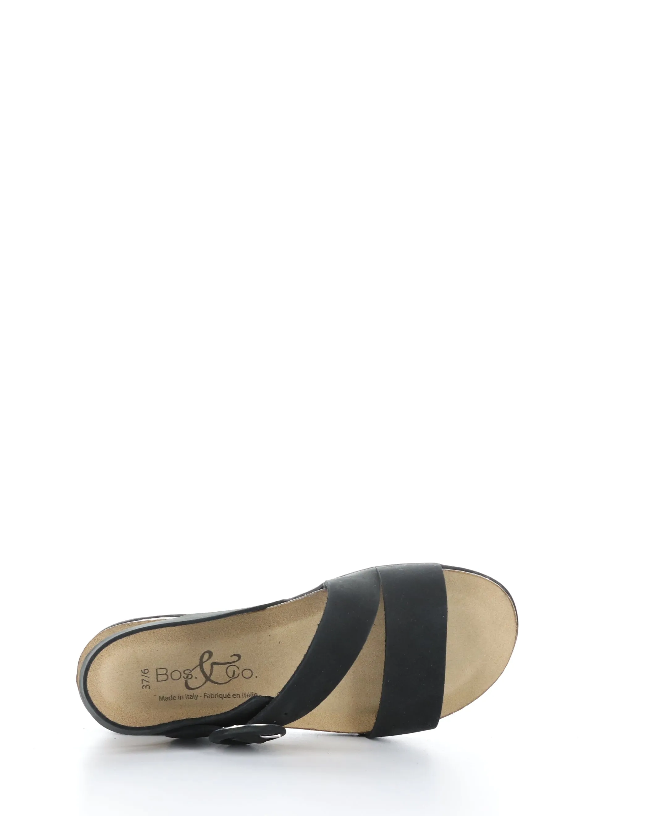 LAVIS BLACK Round toe Sandals