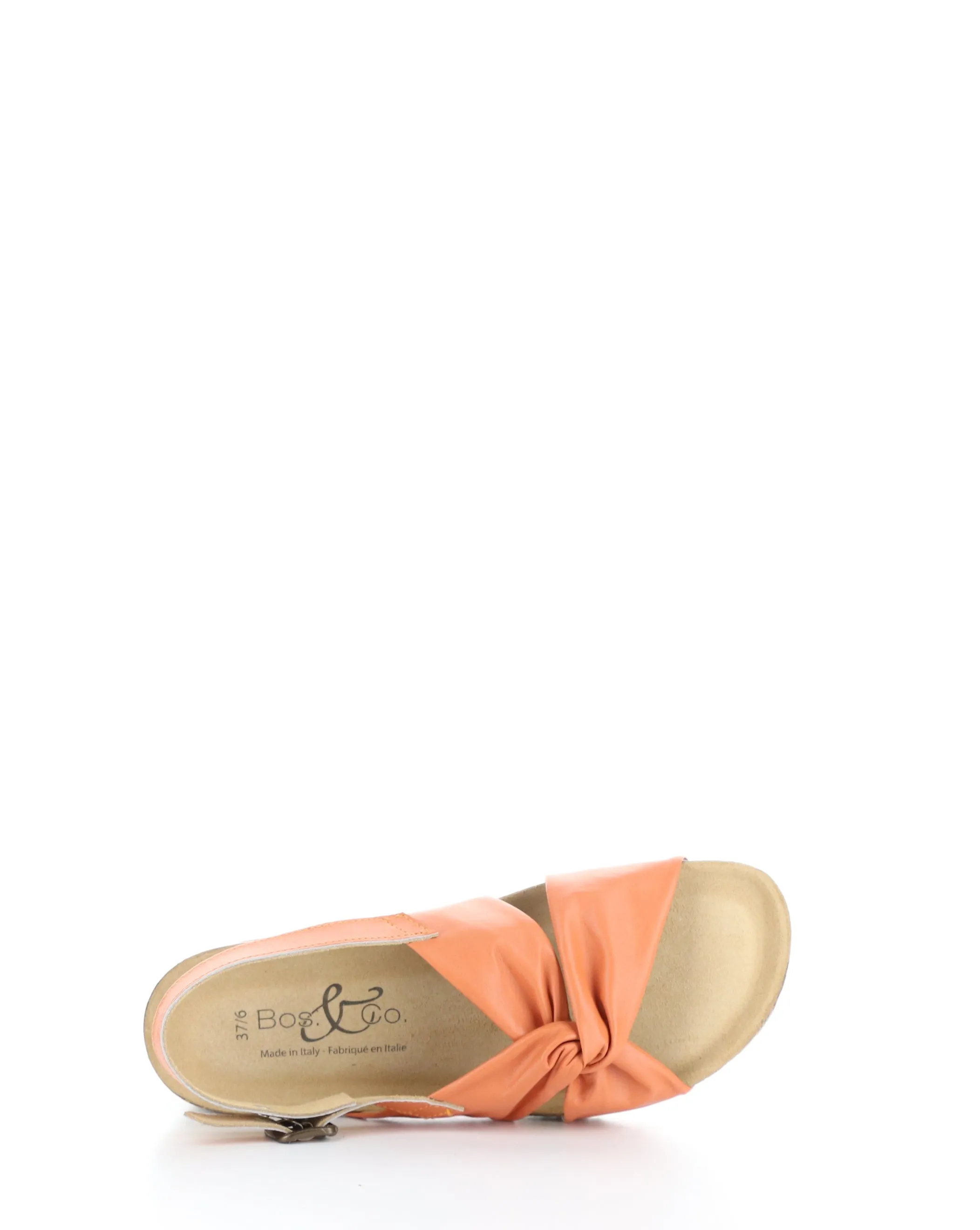 LEOLA ORANGE Round Toe Sandals