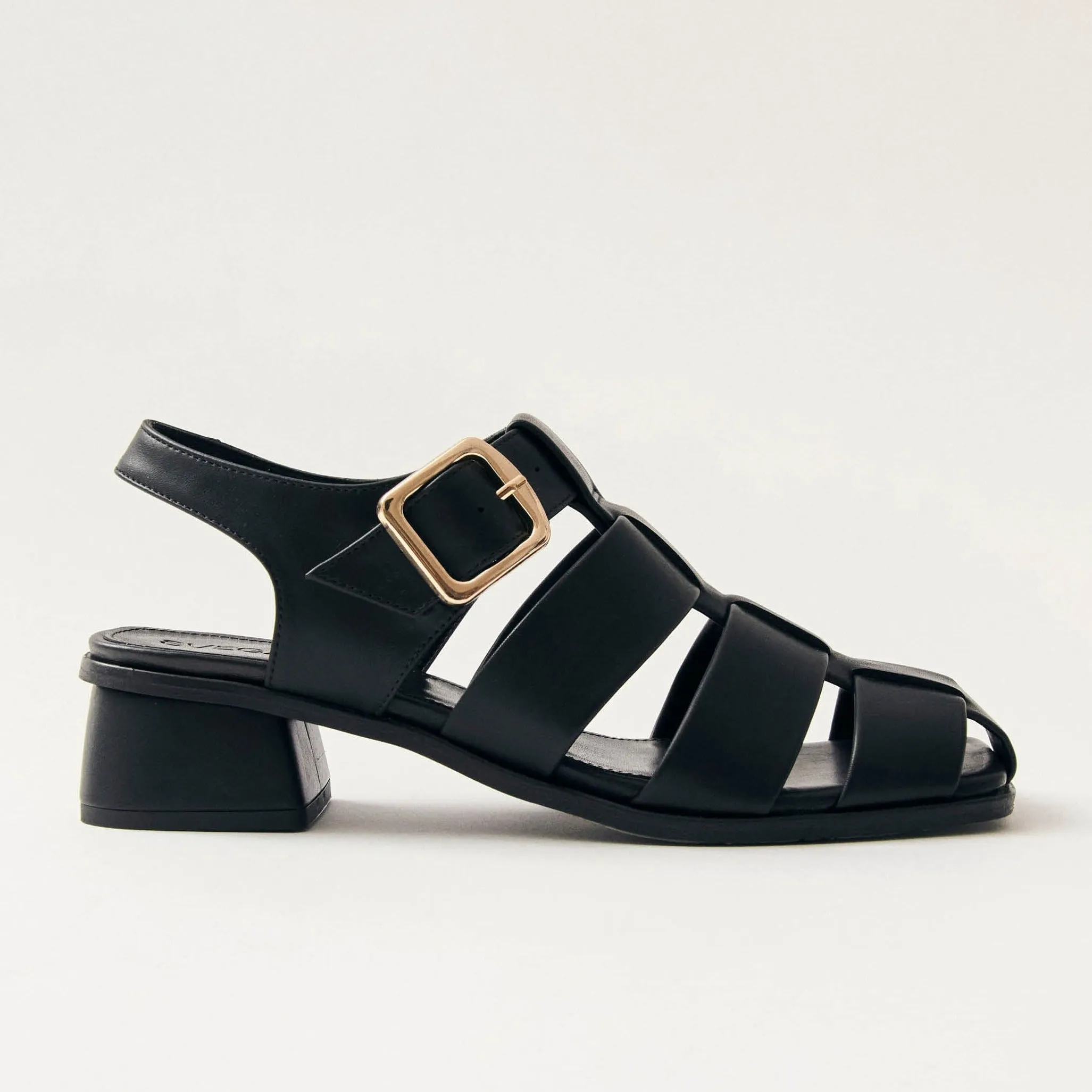 Leona Black Vegan Leather Sandals