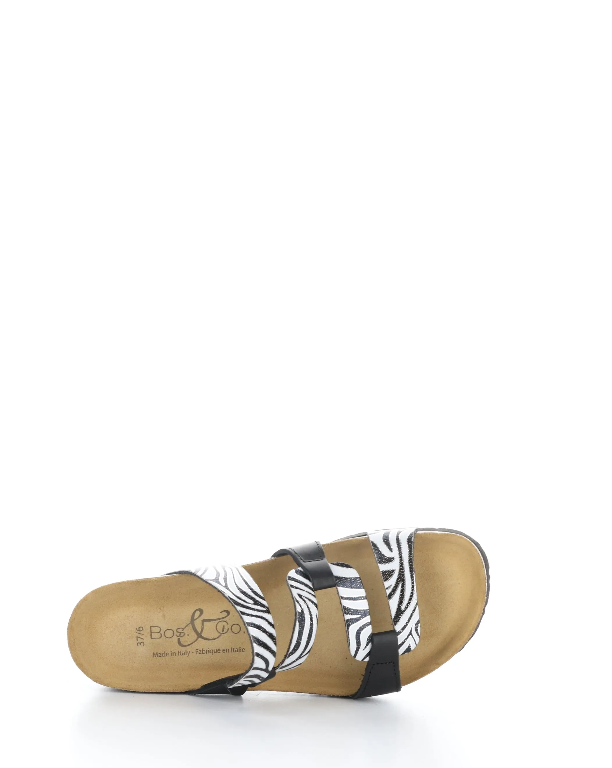 LUZZI BLACK/ZEBRA Slip-on Sandals