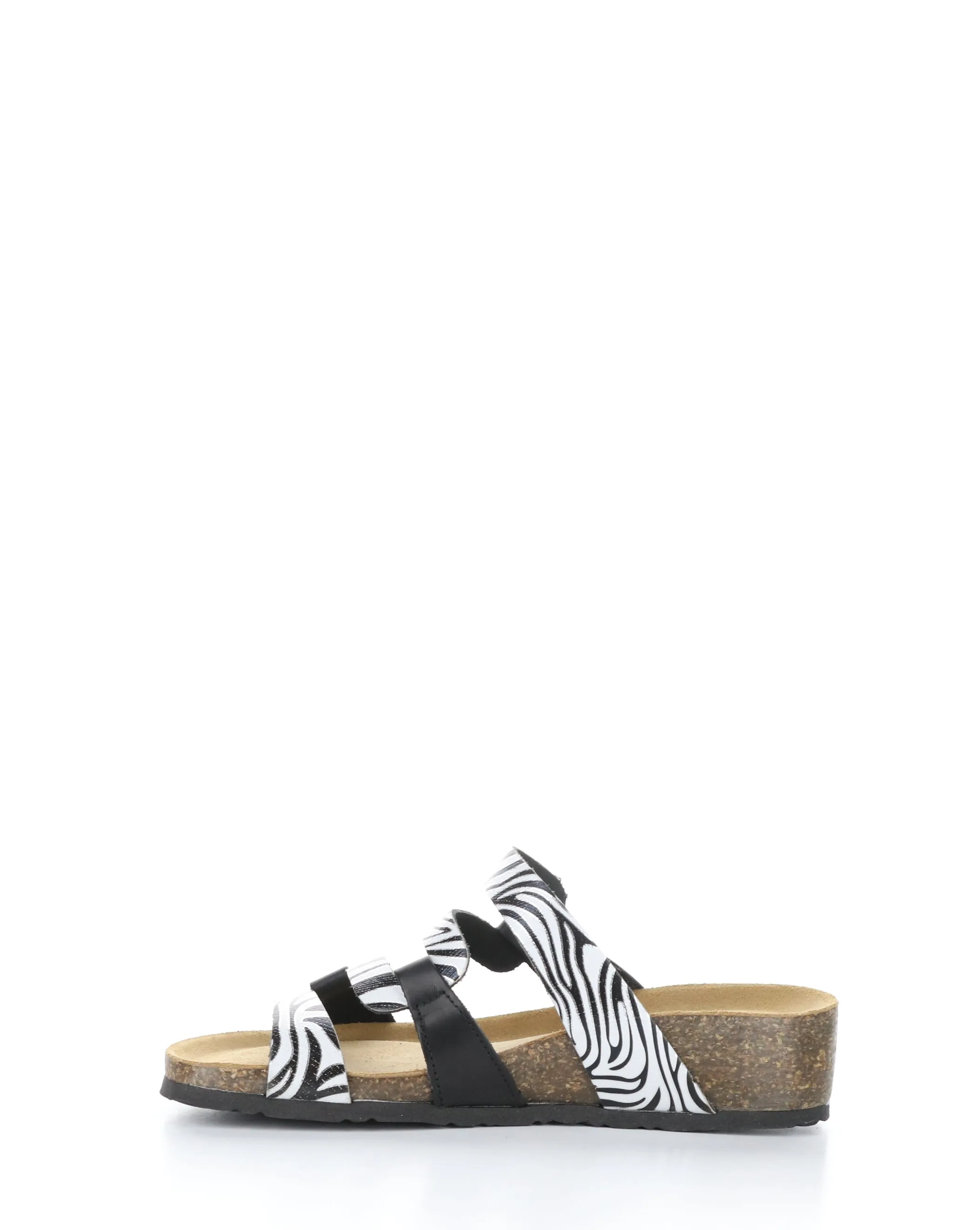 LUZZI BLACK/ZEBRA Slip-on Sandals