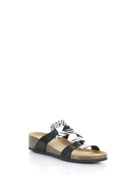 LUZZI BLACK/ZEBRA Slip-on Sandals