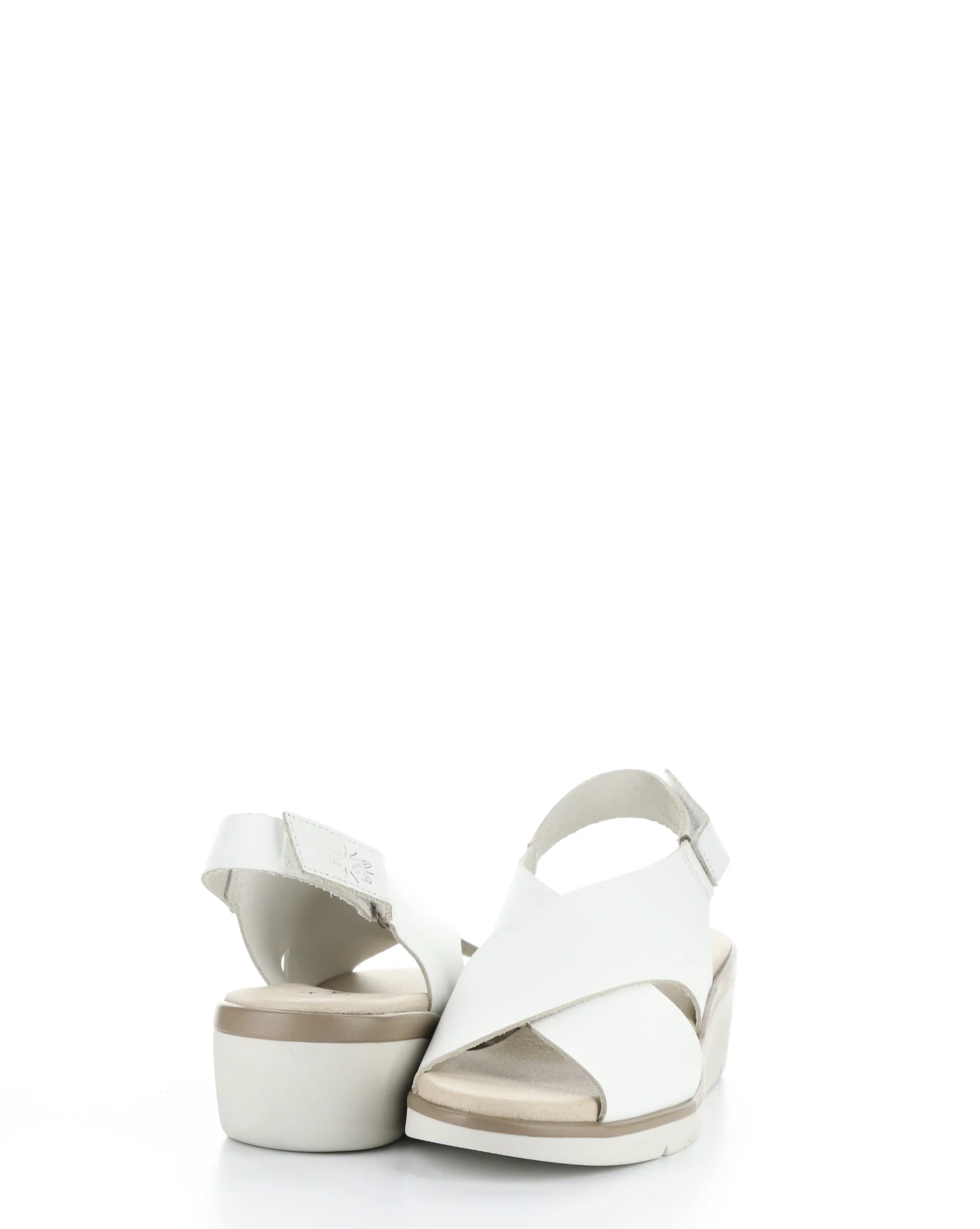 NABI058FLY 001 WHITE Round Toe Sandals